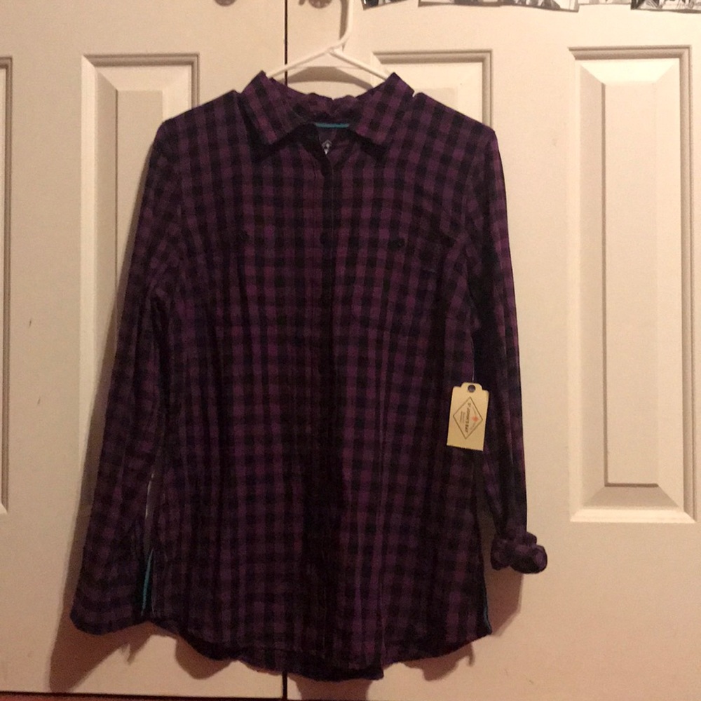 Purple plaid shirt